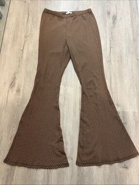 Bear Dance Black and Brown Gingham High-Waist Pants
